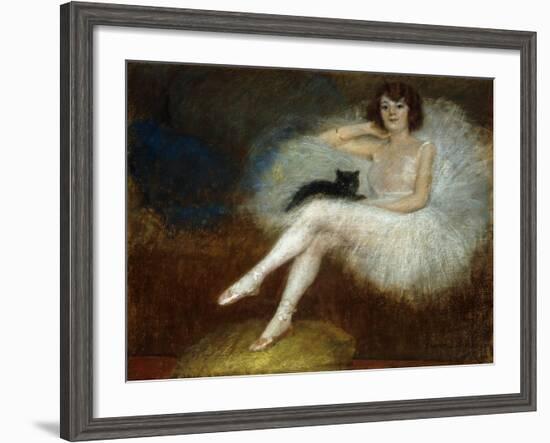 Ballerina with a Black Cat-Pierre Carrier-Belleuse-Framed Giclee Print