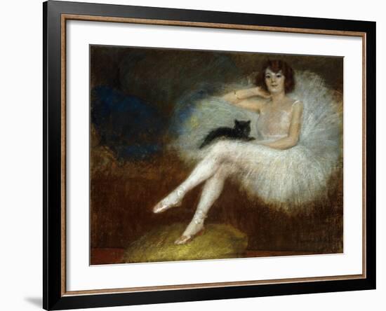 Ballerina with a Black Cat-Pierre Carrier-Belleuse-Framed Giclee Print