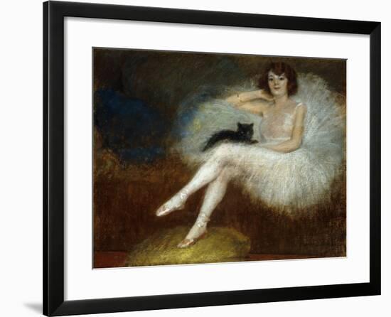 Ballerina with a Black Cat-Pierre Carrier-Belleuse-Framed Giclee Print