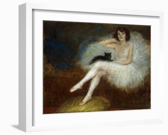 Ballerina with a Black Cat-Pierre Carrier-Belleuse-Framed Giclee Print