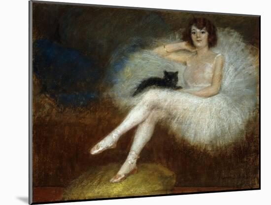 Ballerina with a Black Cat-Pierre Carrier-Belleuse-Mounted Giclee Print