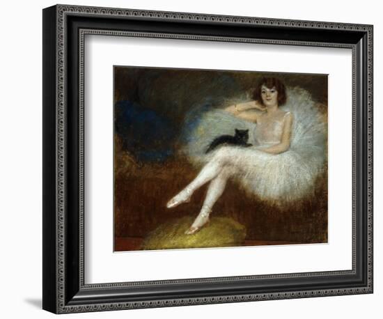 Ballerina with a Black Cat-Pierre Carrier-Belleuse-Framed Giclee Print