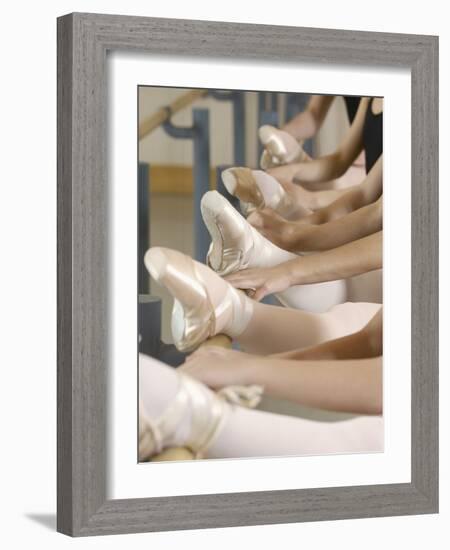 Ballerinas at the barre-Erik Isakson-Framed Photographic Print