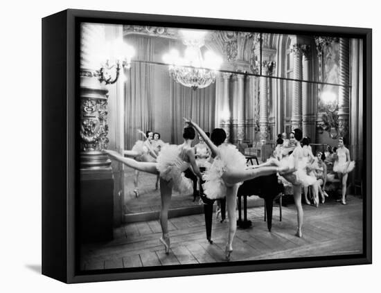 Ballerinas at the Paris Opera Doing Their Barre in Rehearsal Room-Alfred Eisenstaedt-Framed Premier Image Canvas