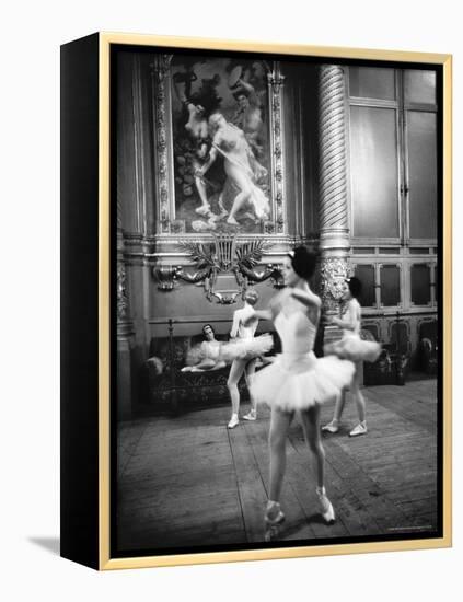 Ballerinas at the Paris Opera in Rehearsal in the House-Alfred Eisenstaedt-Framed Premier Image Canvas