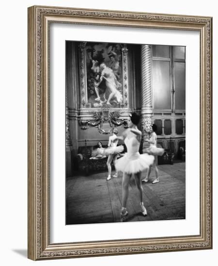 Ballerinas at the Paris Opera in Rehearsal in the House-Alfred Eisenstaedt-Framed Photographic Print