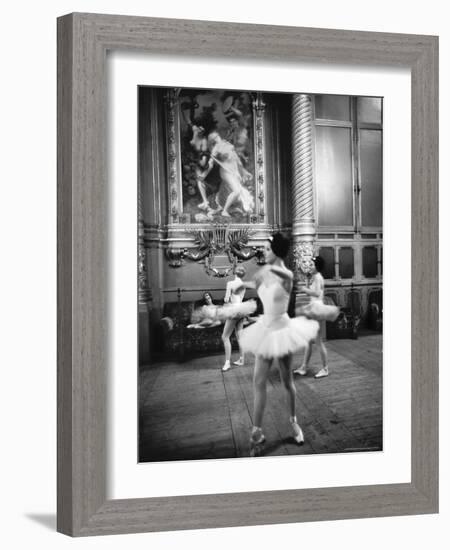 Ballerinas at the Paris Opera in Rehearsal in the House-Alfred Eisenstaedt-Framed Photographic Print