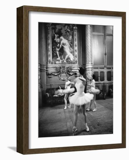 Ballerinas at the Paris Opera in Rehearsal in the House-Alfred Eisenstaedt-Framed Photographic Print