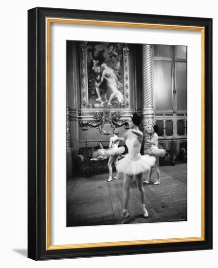 Ballerinas at the Paris Opera in Rehearsal in the House-Alfred Eisenstaedt-Framed Photographic Print