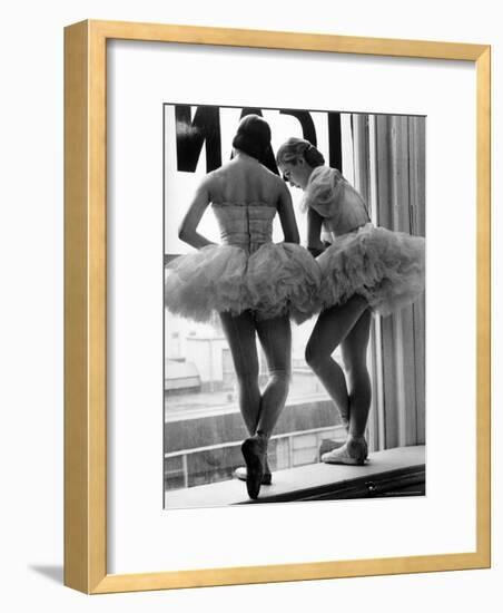 Ballerinas on Window Sill in Rehearsal Room at George Balanchine's School of American Ballet-Alfred Eisenstaedt-Framed Photographic Print