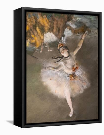 Ballet (also known as “L'Etoile”) (detail). 1876-1877. Pastel on monotype.-Edgar Degas-Framed Premier Image Canvas