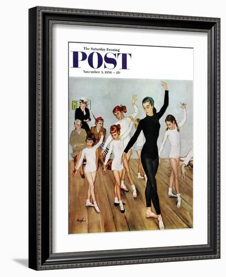 "Ballet Class" Saturday Evening Post Cover, November 3, 1956-George Hughes-Framed Giclee Print