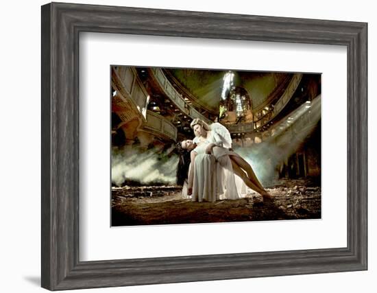 Ballet Dancer & Angel in Ruine-null-Framed Art Print