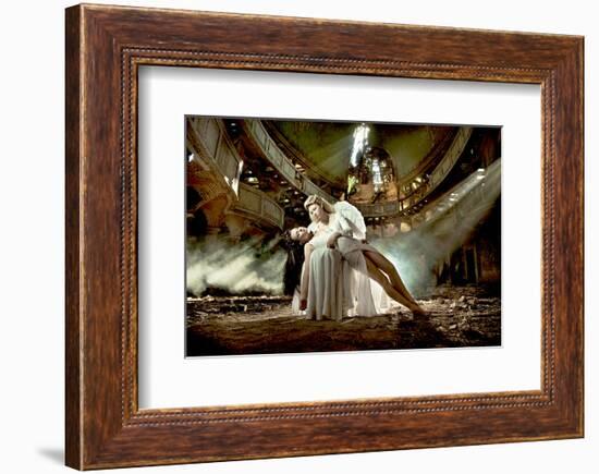 Ballet Dancer & Angel in Ruine-null-Framed Art Print