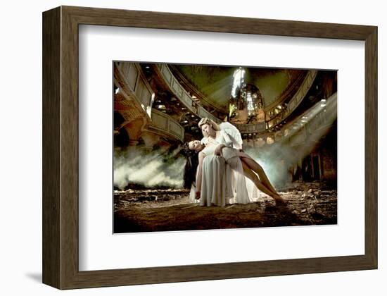 Ballet Dancer & Angel in Ruine-null-Framed Art Print