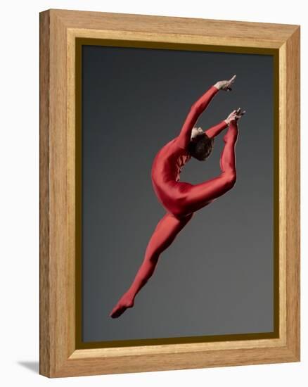 Ballet Dancer in Red Leotard-Erik Isakson-Framed Premier Image Canvas