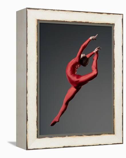 Ballet Dancer in Red Leotard-Erik Isakson-Framed Premier Image Canvas