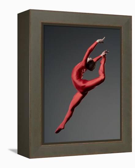 Ballet Dancer in Red Leotard-Erik Isakson-Framed Premier Image Canvas