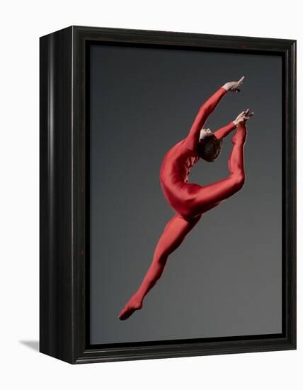 Ballet Dancer in Red Leotard-Erik Isakson-Framed Premier Image Canvas