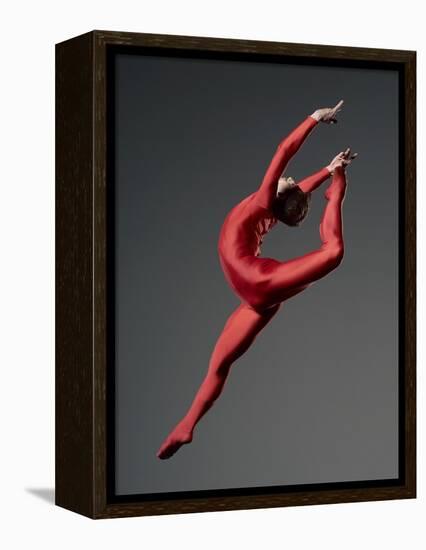 Ballet Dancer in Red Leotard-Erik Isakson-Framed Premier Image Canvas