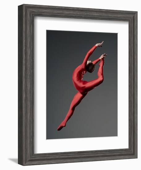 Ballet Dancer in Red Leotard-Erik Isakson-Framed Photographic Print