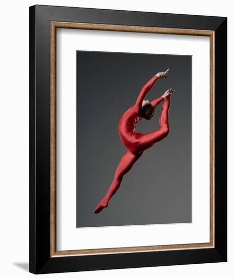 Ballet Dancer in Red Leotard-Erik Isakson-Framed Photographic Print