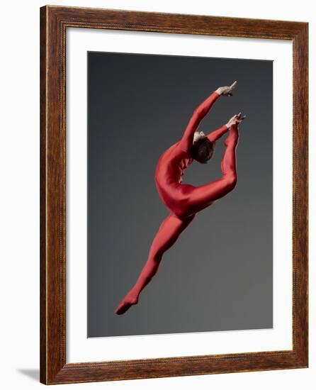 Ballet Dancer in Red Leotard-Erik Isakson-Framed Photographic Print