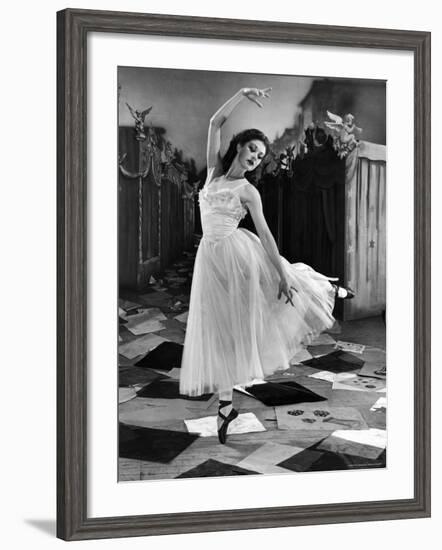 Ballet Dancer Moira Shearer's Solo Dance in Scene from British Ballet Film "Red Shoes"-Nat Farbman-Framed Premium Photographic Print