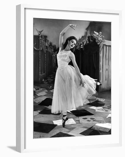 Ballet Dancer Moira Shearer's Solo Dance in Scene from British Ballet Film "Red Shoes"-Nat Farbman-Framed Premium Photographic Print