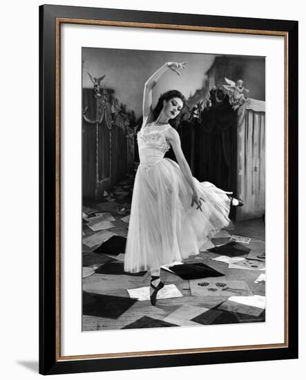 Ballet Dancer Moira Shearer's Solo Dance in Scene from British Ballet Film "Red Shoes"-Nat Farbman-Framed Premium Photographic Print
