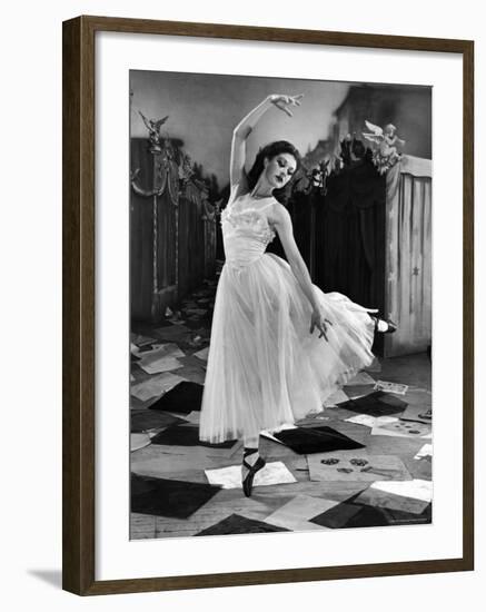 Ballet Dancer Moira Shearer's Solo Dance in Scene from British Ballet Film "Red Shoes"-Nat Farbman-Framed Premium Photographic Print