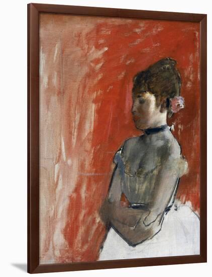 Ballet Dancer with Arms Crossed by Edgar Degas-Edgar Degas-Framed Giclee Print