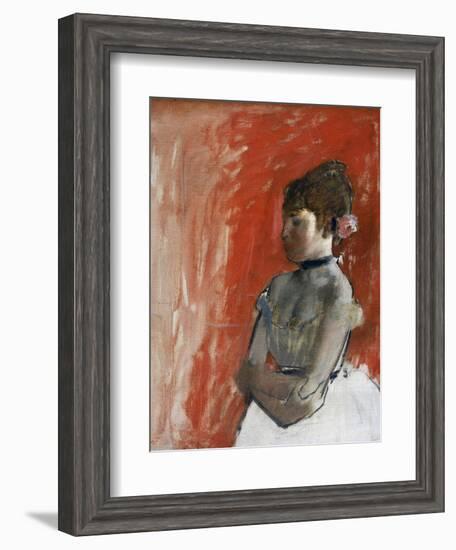 Ballet Dancer with Arms Crossed by Edgar Degas-Edgar Degas-Framed Giclee Print