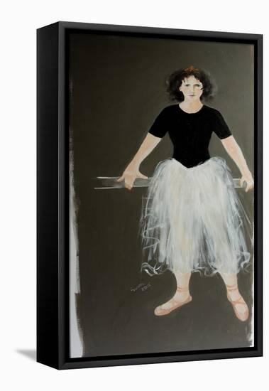 Ballet dancer with curls 2015-Susan Adams-Framed Premier Image Canvas