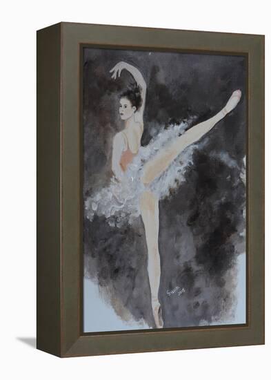 Ballet Dancer with Pink Top 2015-Susan Adams-Framed Premier Image Canvas