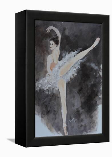 Ballet Dancer with Pink Top 2015-Susan Adams-Framed Premier Image Canvas