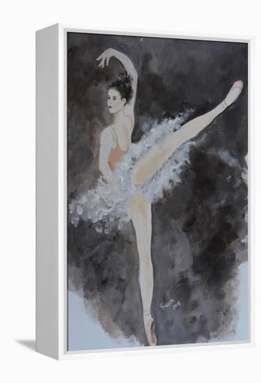 Ballet Dancer with Pink Top 2015-Susan Adams-Framed Premier Image Canvas