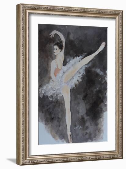 Ballet Dancer with Pink Top 2015-Susan Adams-Framed Giclee Print