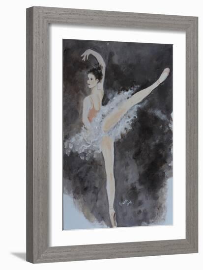 Ballet Dancer with Pink Top 2015-Susan Adams-Framed Giclee Print