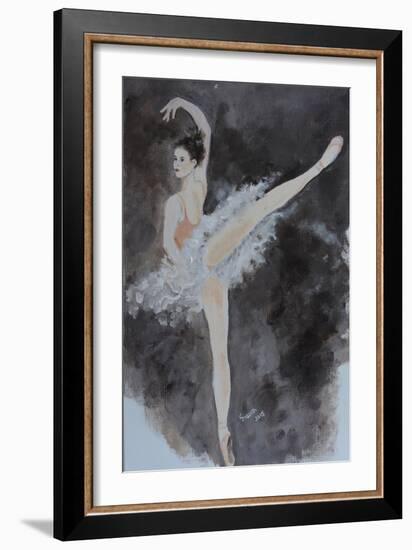 Ballet Dancer with Pink Top 2015-Susan Adams-Framed Giclee Print