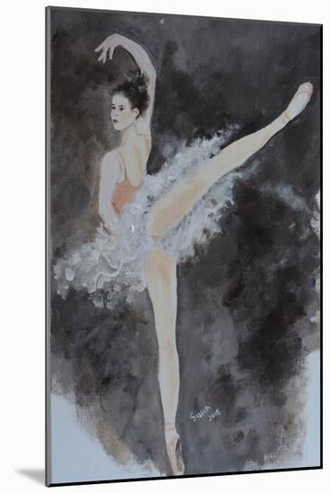 Ballet Dancer with Pink Top 2015-Susan Adams-Mounted Giclee Print