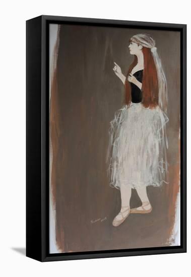 Ballet Dancer with Red Hair 2015-Susan Adams-Framed Premier Image Canvas