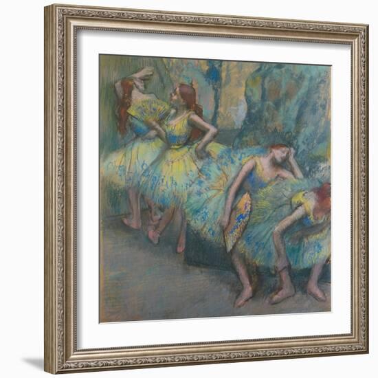 Ballet Dancers in the Wings, C.1890-1900-Edgar Degas-Framed Giclee Print