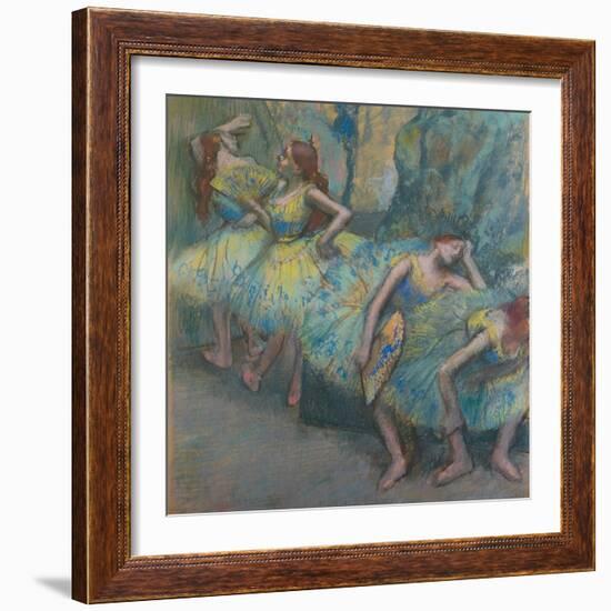 Ballet Dancers in the Wings, C.1890-1900-Edgar Degas-Framed Giclee Print