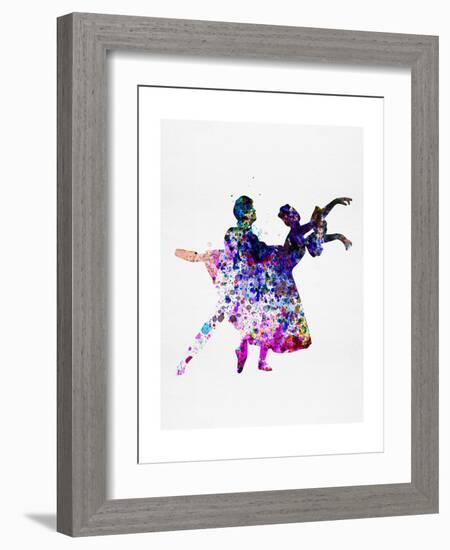 Ballet Dancers Watercolor 1-Irina March-Framed Premium Giclee Print