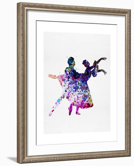 Ballet Dancers Watercolor 1-Irina March-Framed Art Print