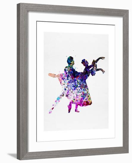 Ballet Dancers Watercolor 1-Irina March-Framed Art Print