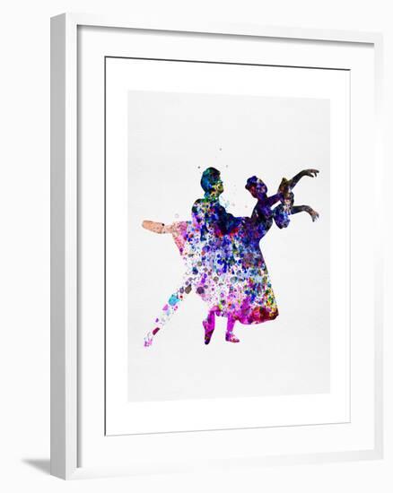 Ballet Dancers Watercolor 1-Irina March-Framed Art Print