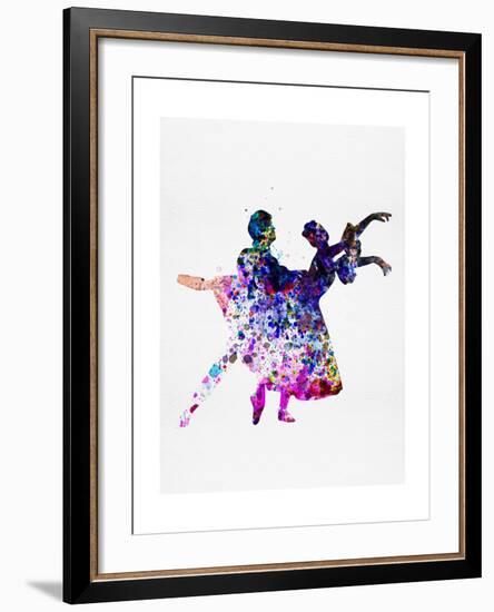 Ballet Dancers Watercolor 1-Irina March-Framed Art Print