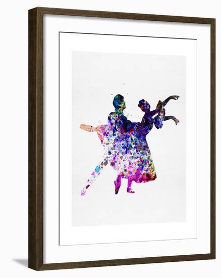 Ballet Dancers Watercolor 1-Irina March-Framed Art Print